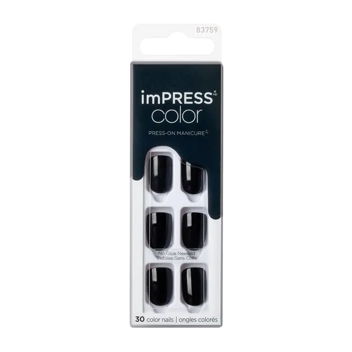 

Накладные ногти impress color nails uñas postizas Kiss, цвет all black