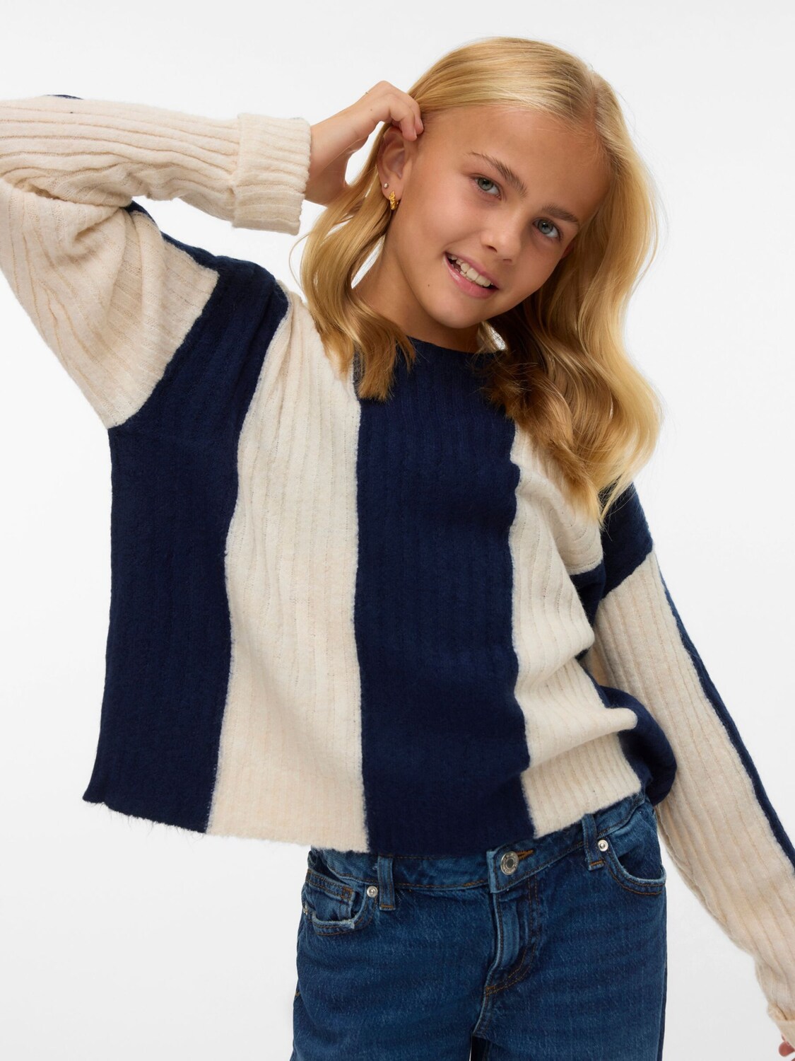 Vero Moda Girl Свитер 'VMJOJO' в цвете Marine Blue — фото 4