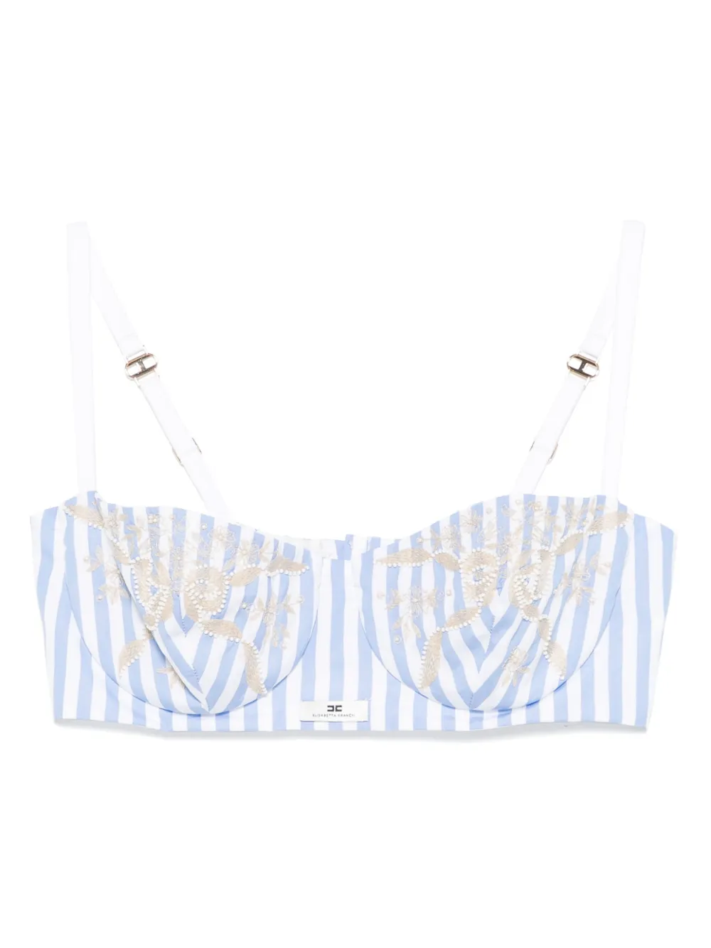 

Укороченный топ в полоску Elisabetta Franchi, белый