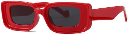 

Солнцезащитные очки прямоугольной формы 2027 года для женщин и мужчин, винтажные солнцезащитные очки в стиле панк, очки с защитой от УФ-излучения UV400 MTZJH, Red Black