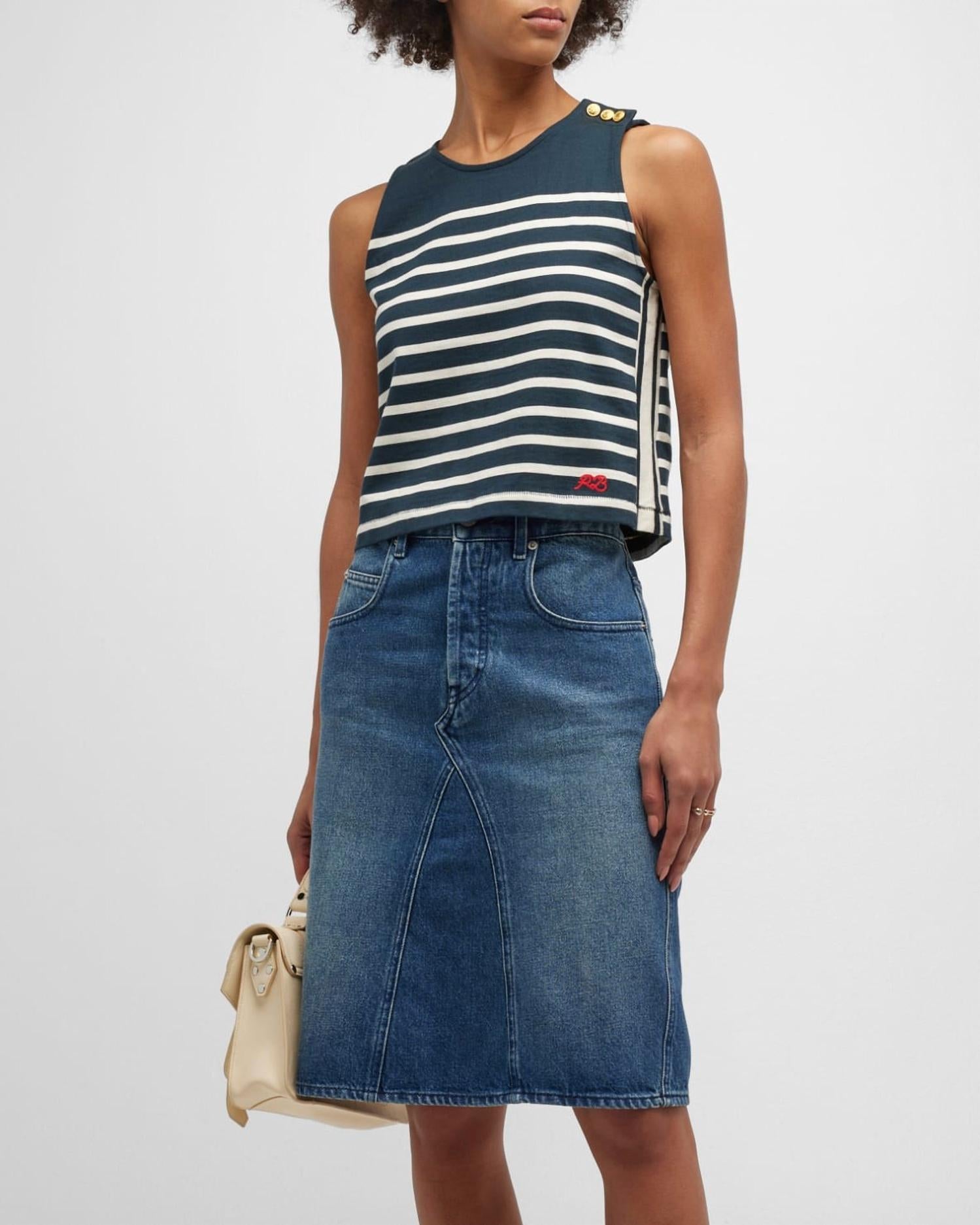

Майка Bardot в полоску Navy rag & bone
