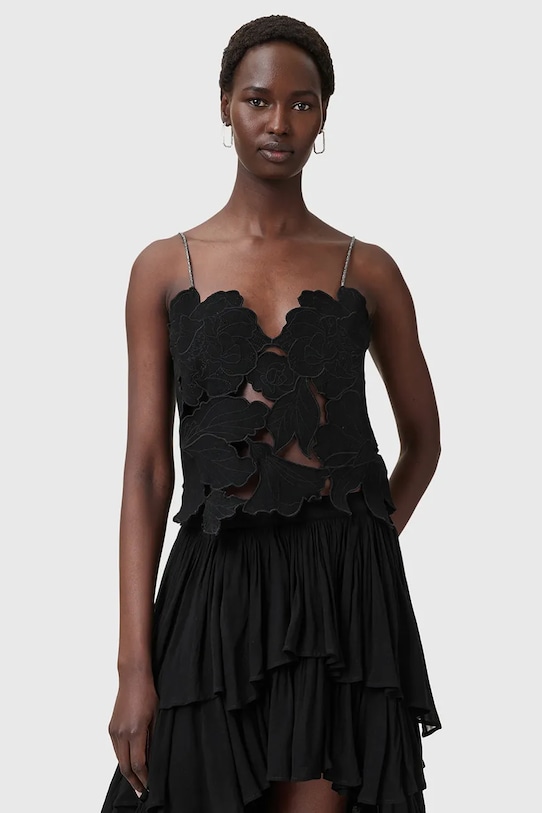 

Хлопковая майка FLORA Allsaints, черный