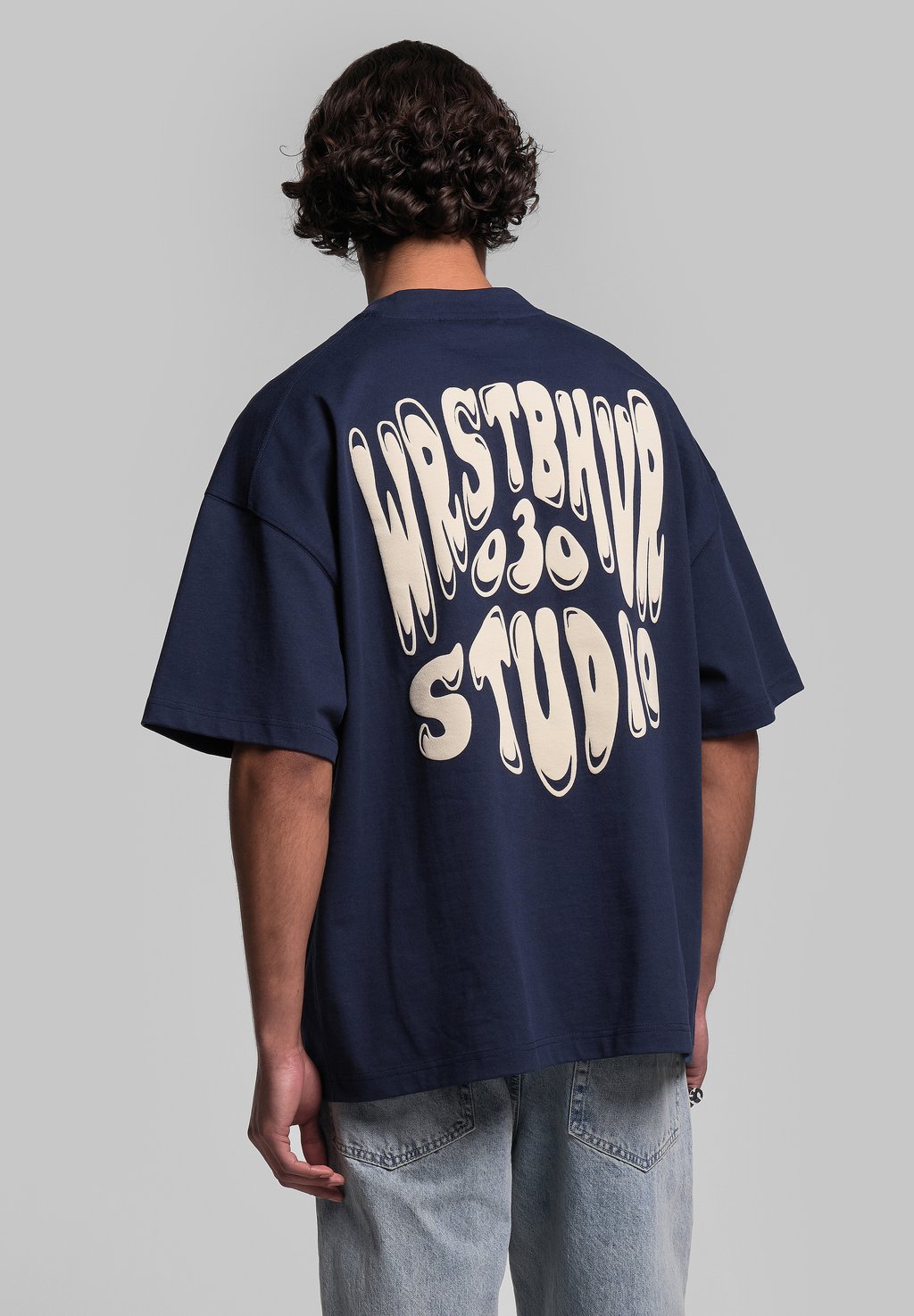 

Футболка с принтом FLYNN T-SHIRT WRSTBHVR, темно-синий