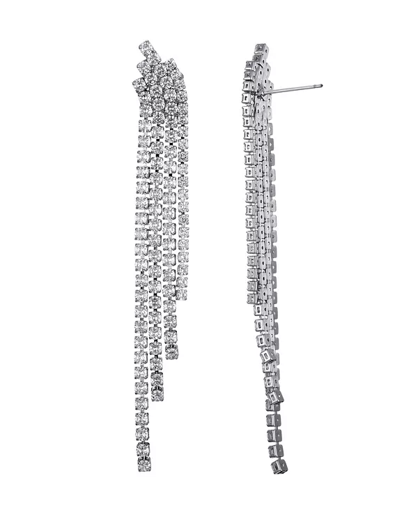 

Серьги-Каскады с посеребренными кристаллами Adornia, silver