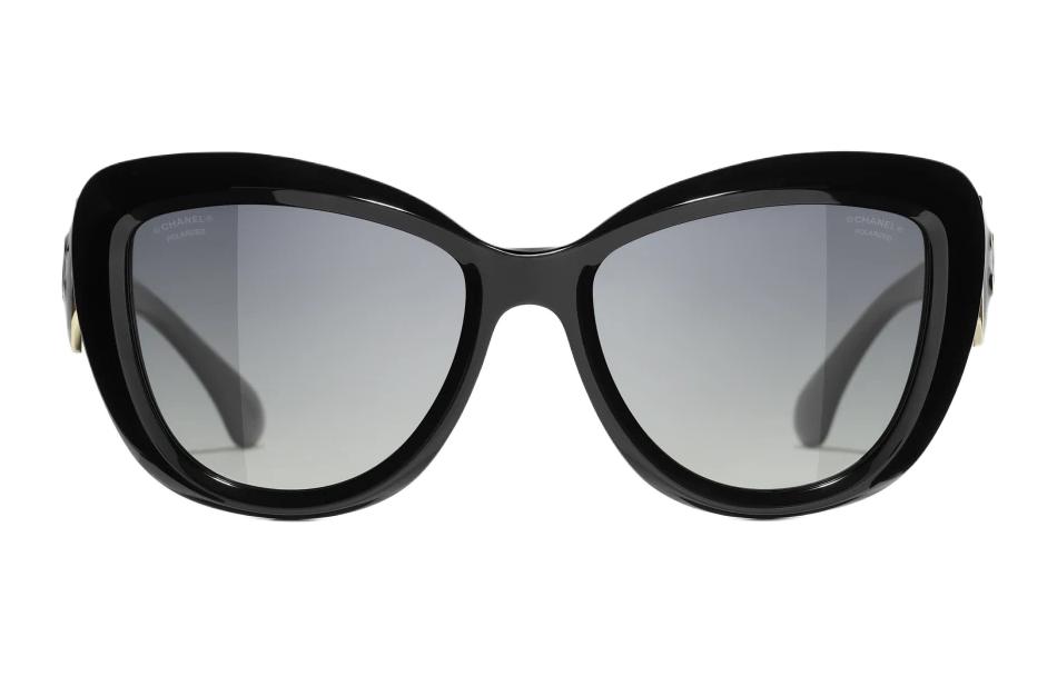 

CHANEL Ацетатные солнцезащитные очки Butterfly унисекс черные, Black