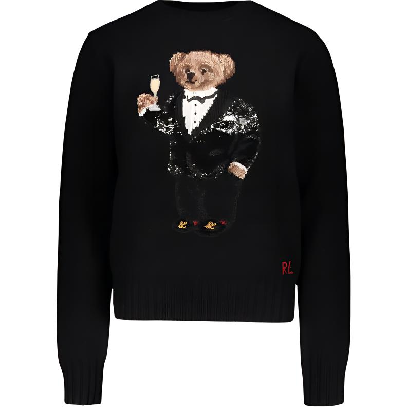 

Женский свитер Teddy Bear Polo Ralph Lauren, черный