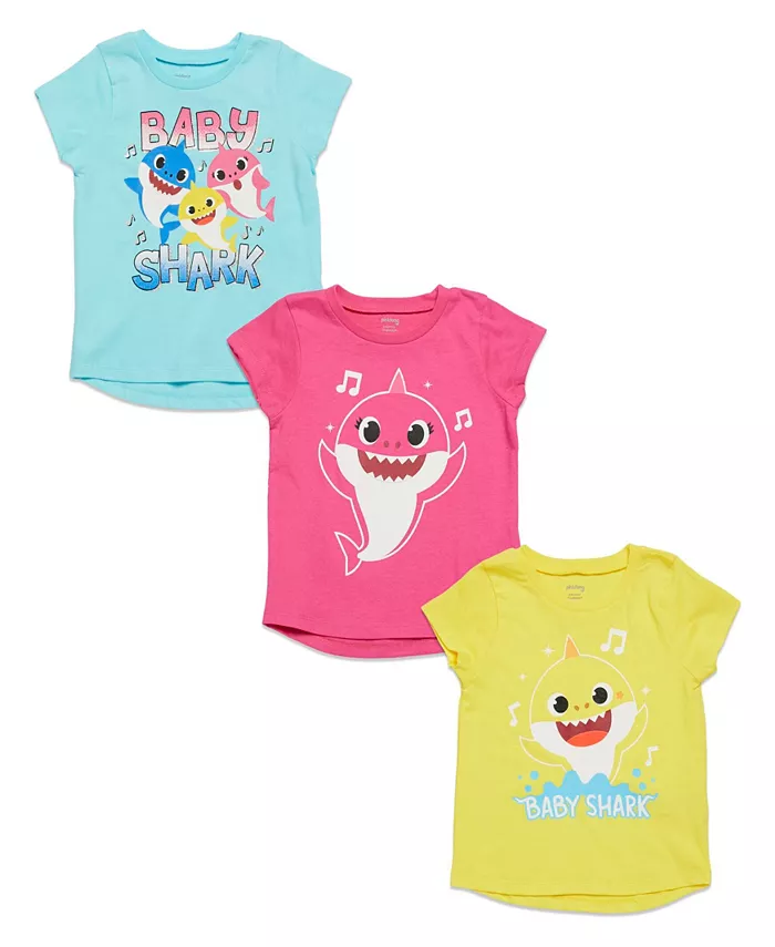 

Детские футболки с принтом акулы для девочек Toddler Girls Shark [SizeRangeDescription1], набор из 3 штук [SizeDescription1] Pinkfong, мультиколор