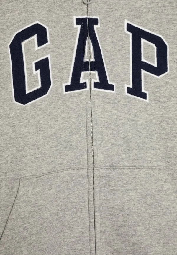 Детская толстовка на молнии с логотипом gap Gap, Light Heather Grey — фото 3