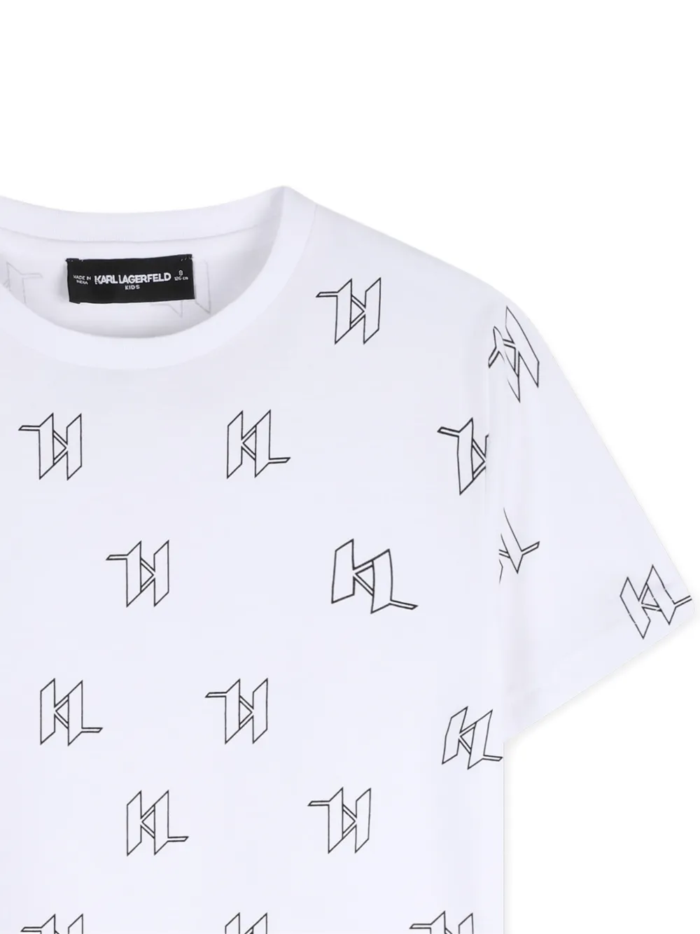 Футболка с принтом KARL LAGERFELD KIDS, белый — фото 3