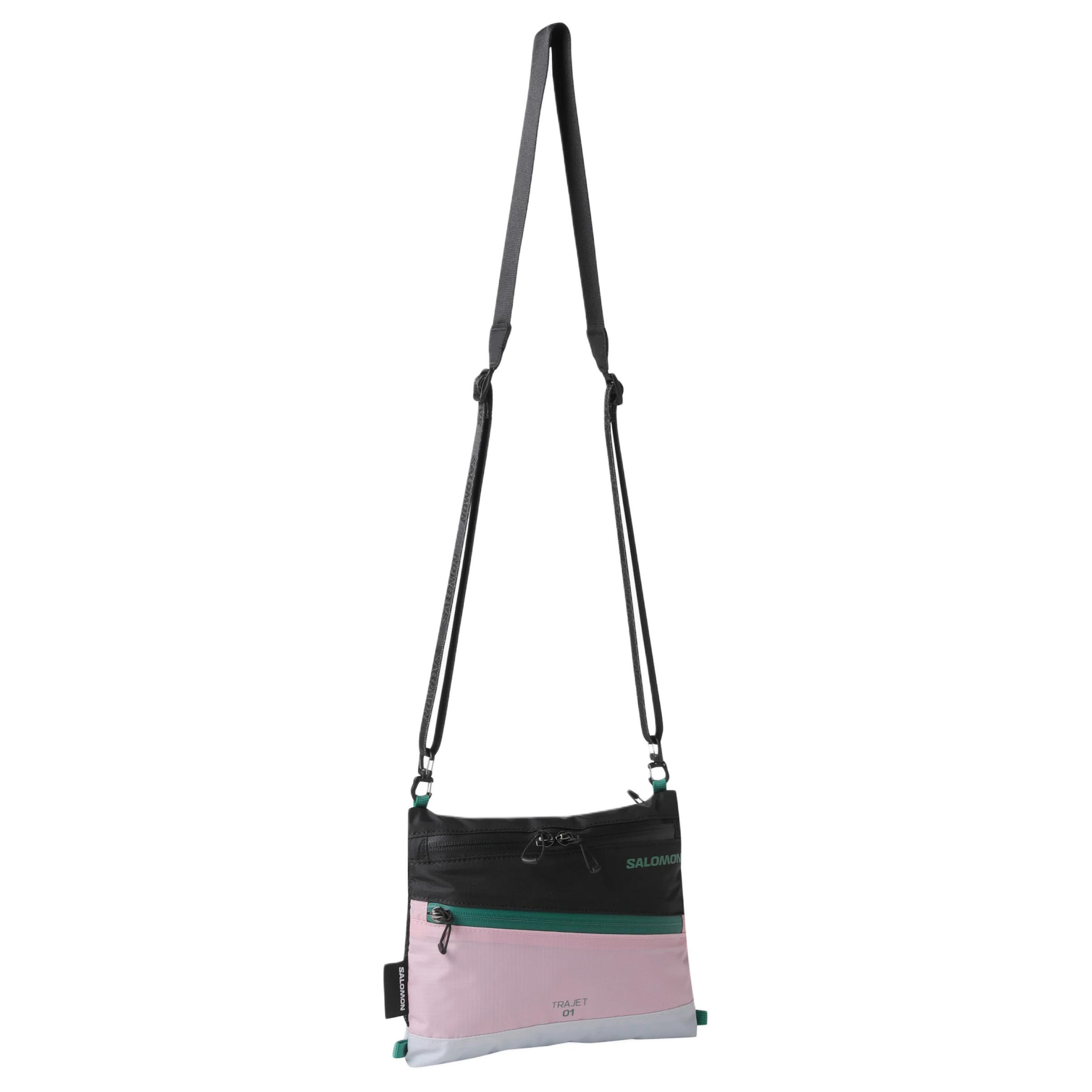 

SALOMON Нейлоновая наплечная сумка через плечо унисекс розовая и черная, Pink & Black
