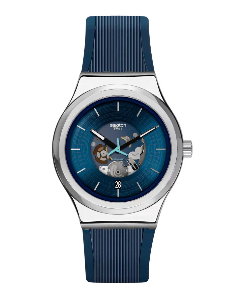 

Часы Blurang с синим каучуковым ремешком Swatch, синий