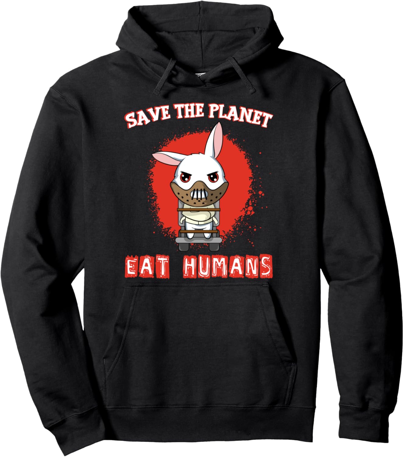 

Худи с надписью «Спасите Землю: кролик-людоед, вегетарианец» Vegan Earth Day Animal Rights Garment Apparel, черный