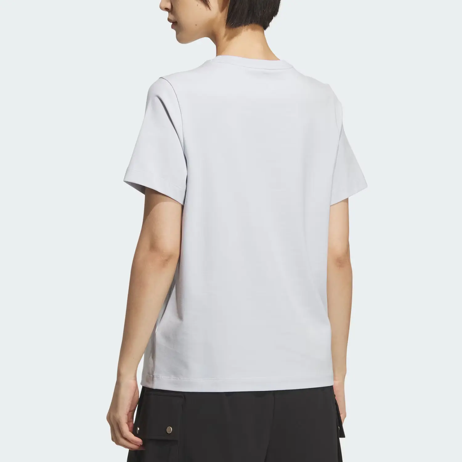Футболка MUST HAVES SS25 женская Adidas, светло-голубой/белый — фото 3