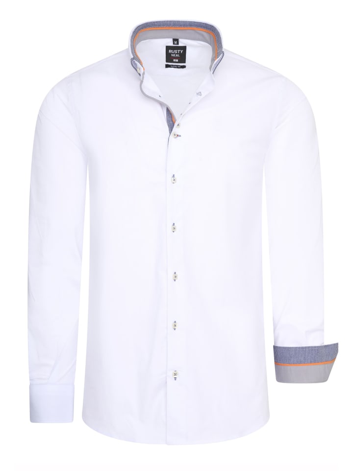

Рубашка с длинными рукавами для бизнеса и отдыха, белая, эластичная Rusty Neal