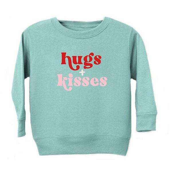 

Свитшот с принтом Hugs and kisses для малышей The Juniper Shop, Seafoam