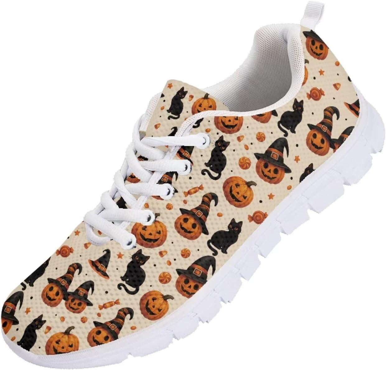 

Мужские кроссовки Funnydude Funny Print для прогулок, тенниса, легкие повседневные кеды для спортзала, путешествий и работы, Halloween Pumpkin