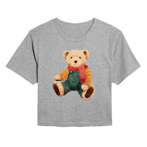 

Детская укороченная футболка с мишкой Licensed Character, Heather Gray