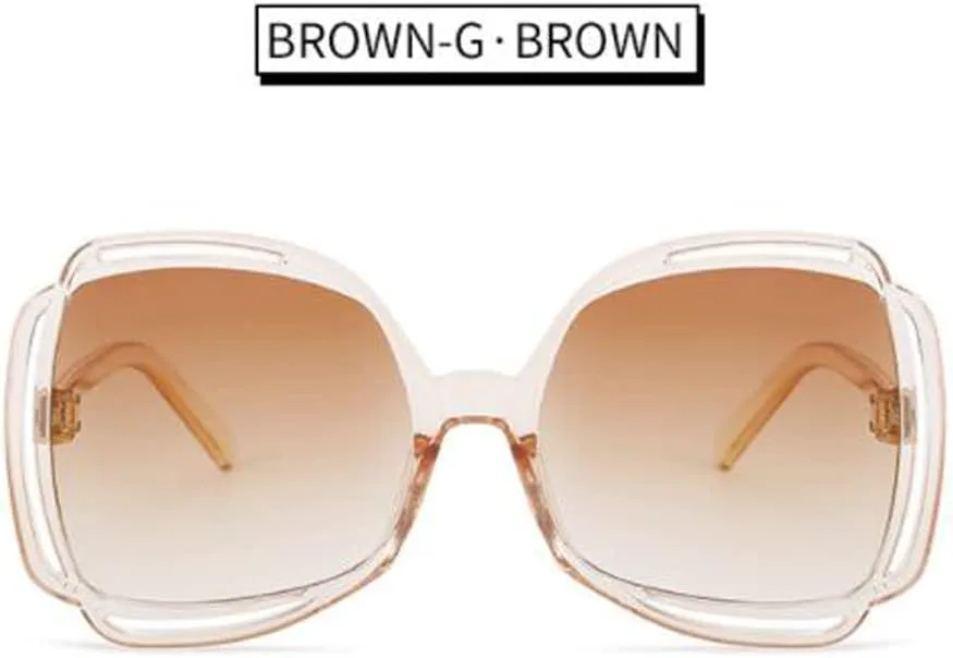 

Солнцезащитные очки с широкой оправой для женщин в стиле ретро для пляжа, солнцезащитные очки для мужчин с защитой от УФ-излучения Weloveushop, Tea Frame Tea Flakes