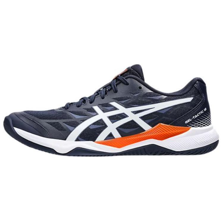 

ASICS Кроссовки Gel Tactic 12, износостойкие, низкие, мужские, черные, белые, оранжевые