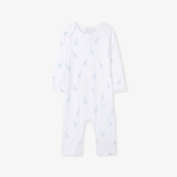 

Комбинезон из хлопка с принтом жирафа 0-24 месяца The Little White Company, синий