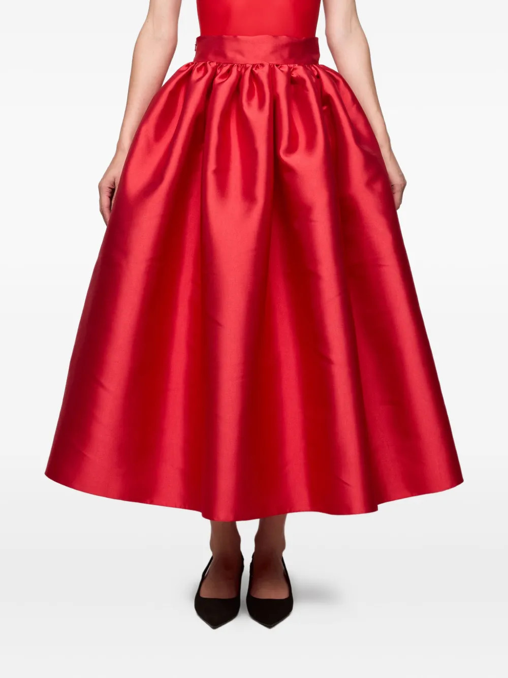 

Сатиновая юбка с драпировкой Atu Body Couture, красный