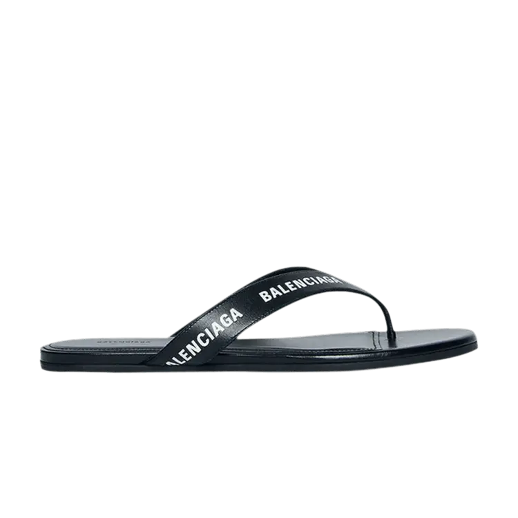 Сандалии Balenciaga Balenciaga Wmns Flip Flop Slides 'Allover Logo - Black', черный