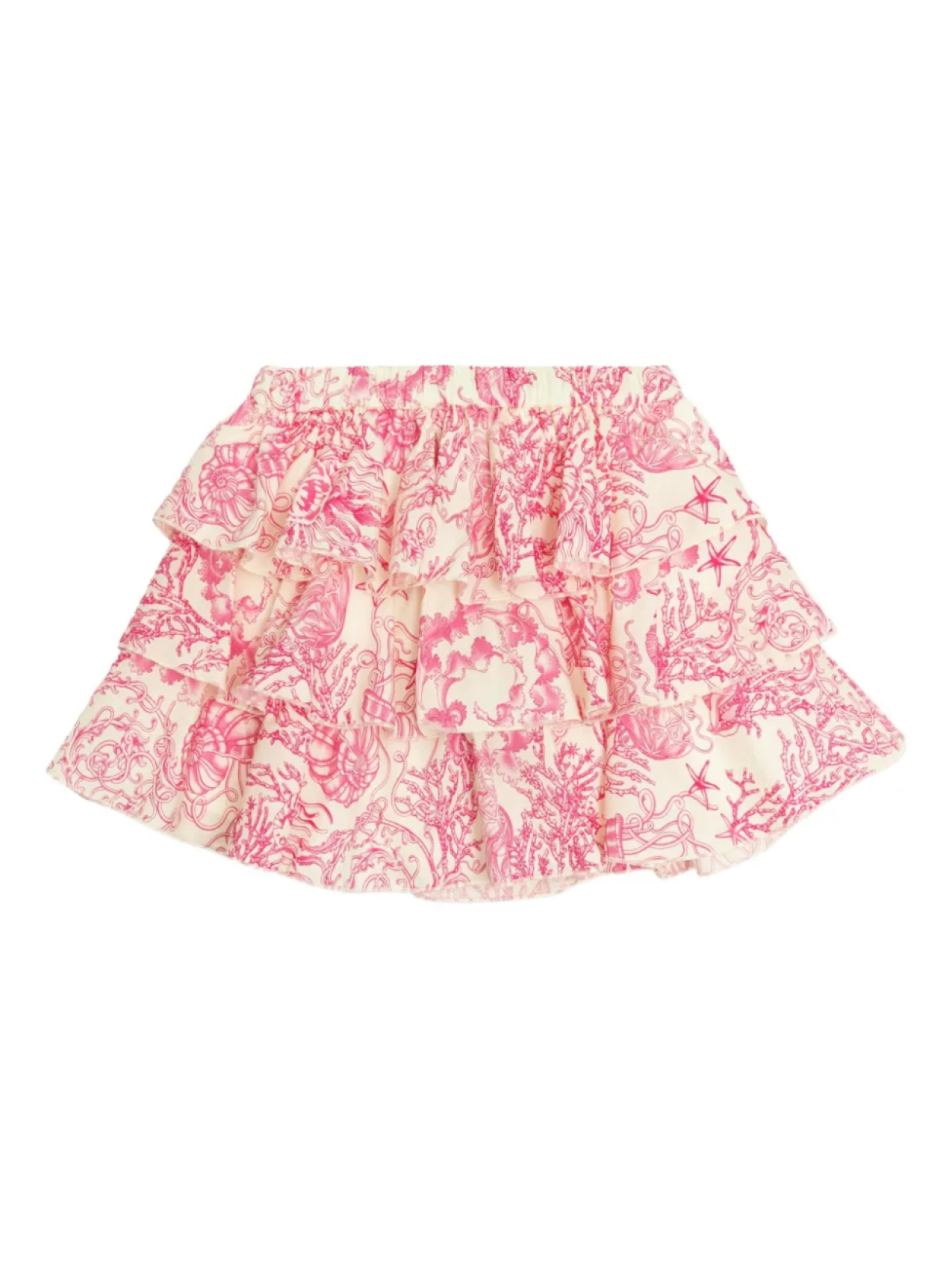 

Versace Kids Underwater Barocco мини-юбка с оборками, розовый