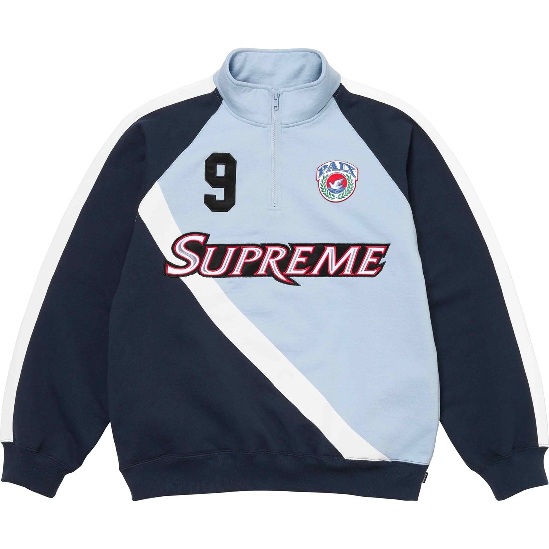 Футболка с полузастежкой Equipe Half Zip Sweatshirt Supreme, светло-голубой/светло-голубой — фото 3