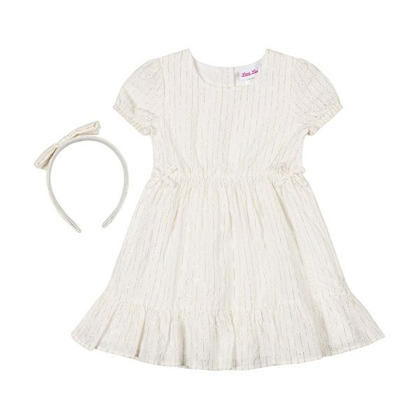 

Платье с кружевной отделкой и повязка для девочек 4-6x Little Lass