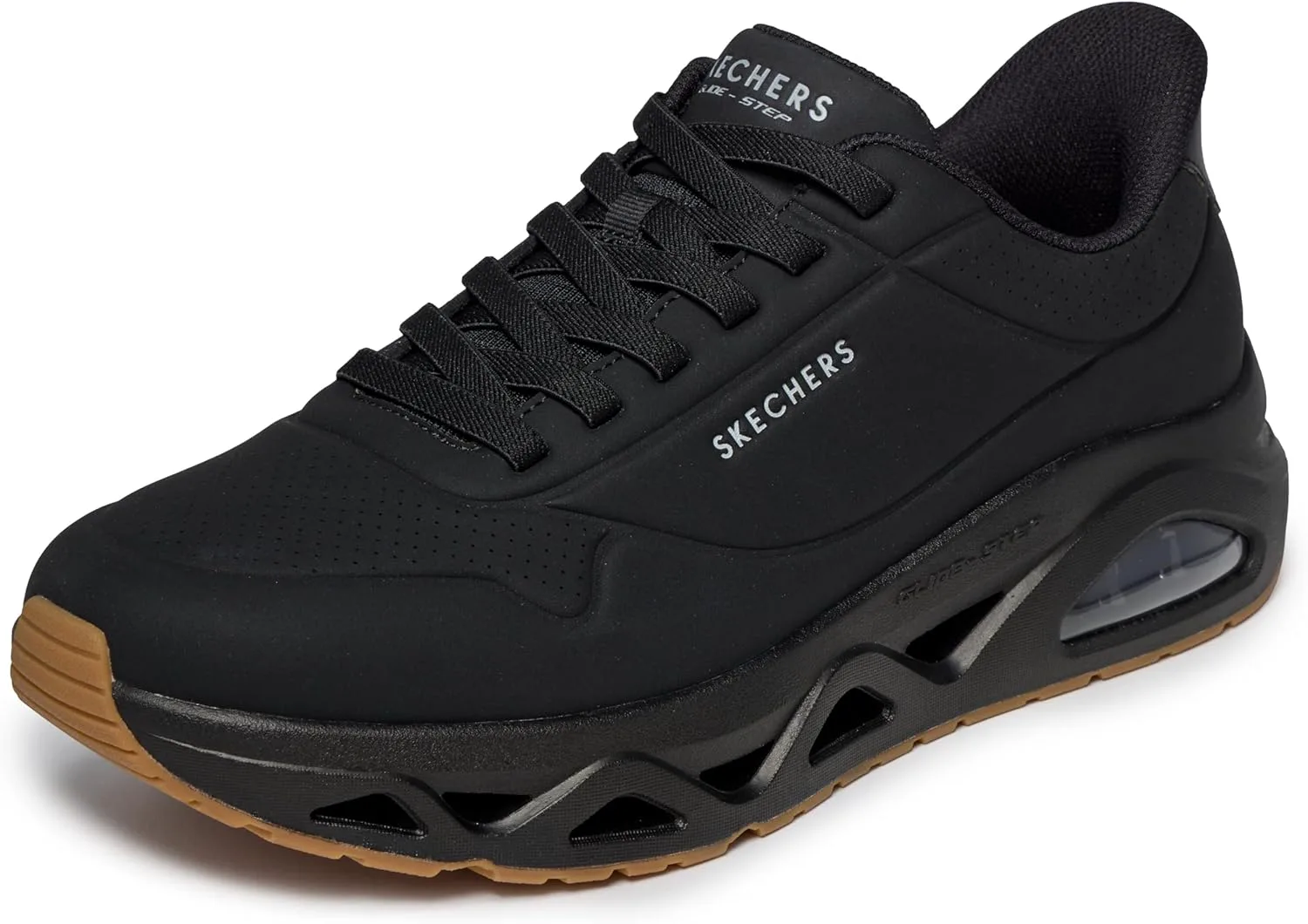 Мужские кроссовки Skechers Uno Step-Glide на воздухе без шнурков, черный