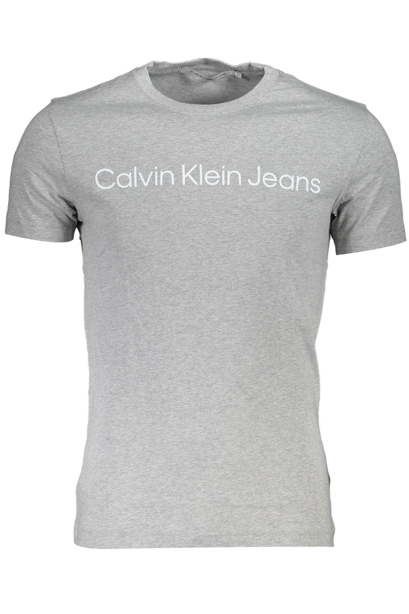 

Серая хлопковая мужская футболка Calvin Klein