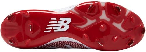 Бейсбольные кроссовки New Balance Men's M4040v4 с металлическим носком, белый/красный — фото 4