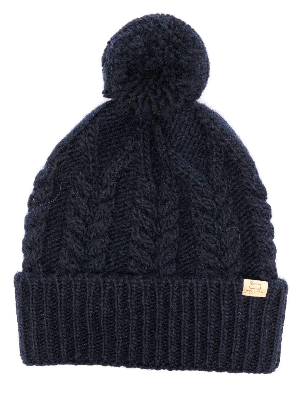 

Вязаная шапка бини с нашивкой-логотипом WOOLRICH, синий