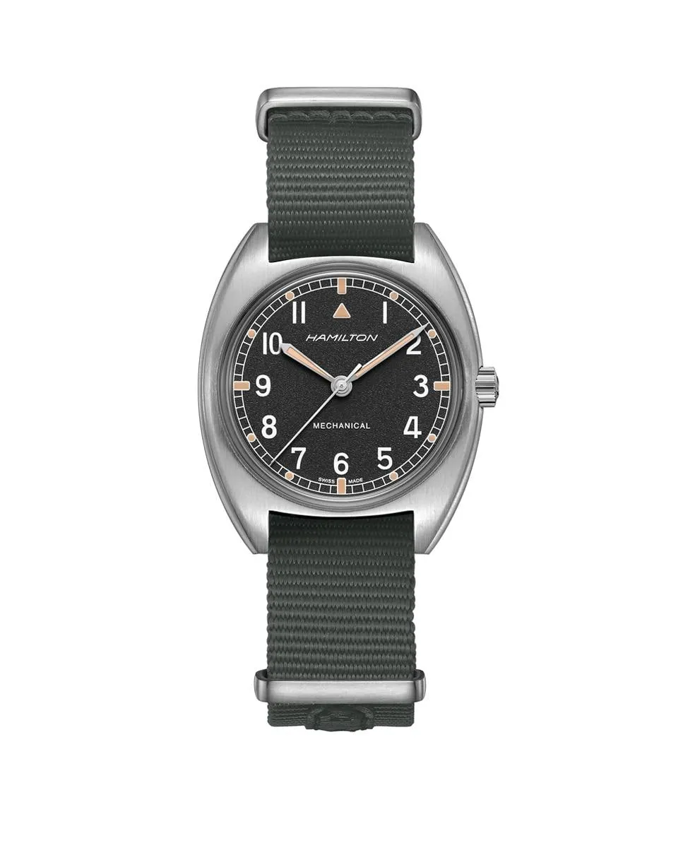 

Мужские механические часы Haki Aviation Pilot Pioneer 36 мм H76419931 с текстильным ремешком Hamilton, серый