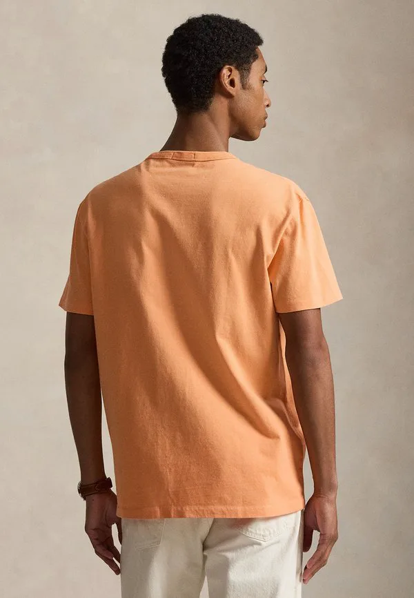 Классическая трикотажная футболка с круглым вырезом, базовая футболка Polo Ralph Lauren, Pompano Orange — фото 3