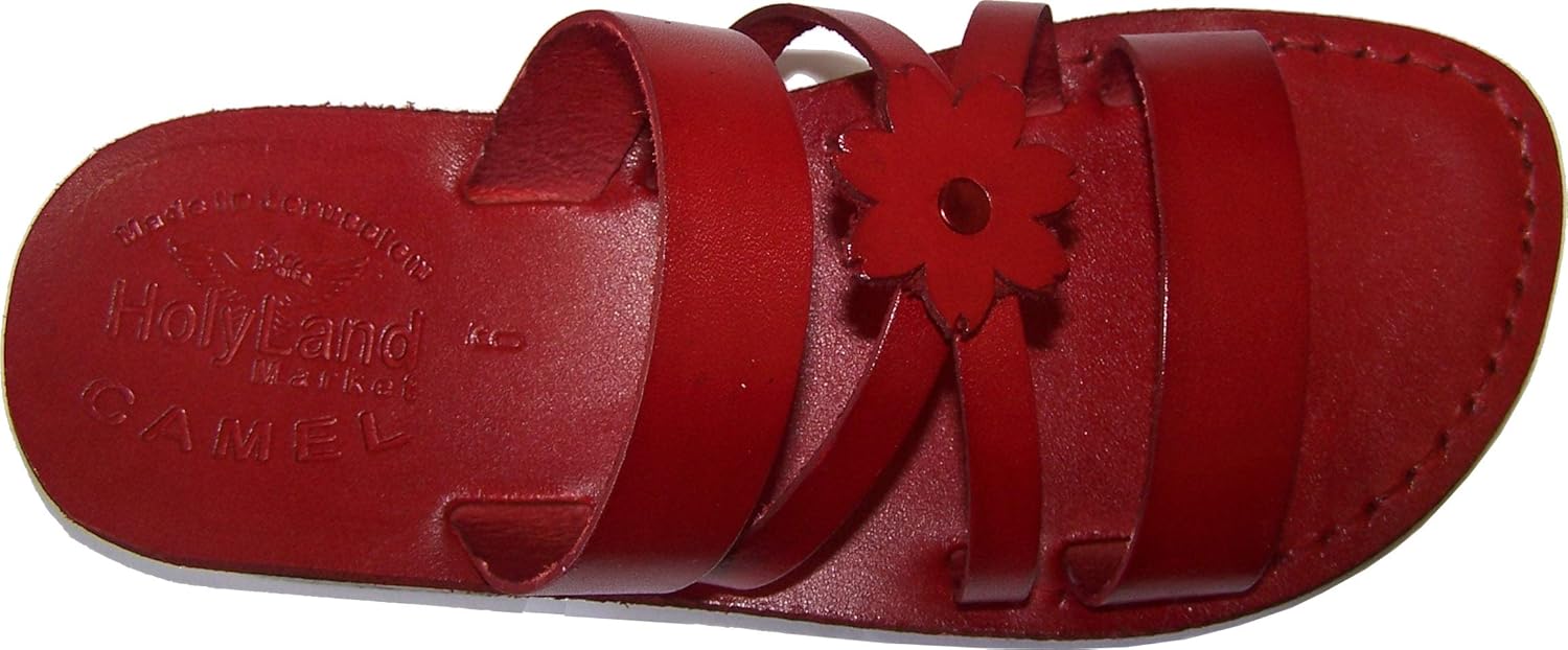 

Шлепанцы унисекс Holy Land Market с библейским рисунком (Иисус - Яшуа), модель Galilee Style II - цветные, красный