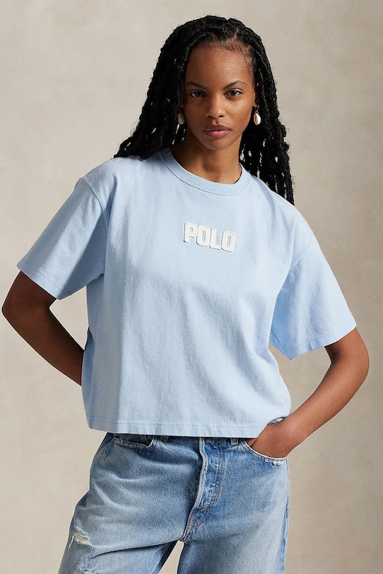 

Хлопковая футболка Polo Ralph Lauren, синий