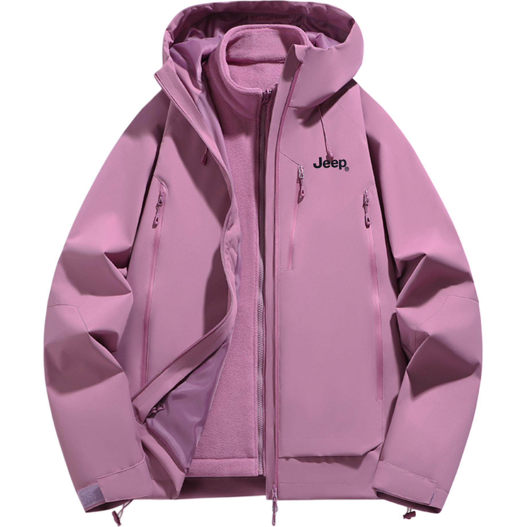 

Куртка Unisex Hooded Thickened Others Jeep, lotus mist фиолетовый[3-in-1, fleece liner]