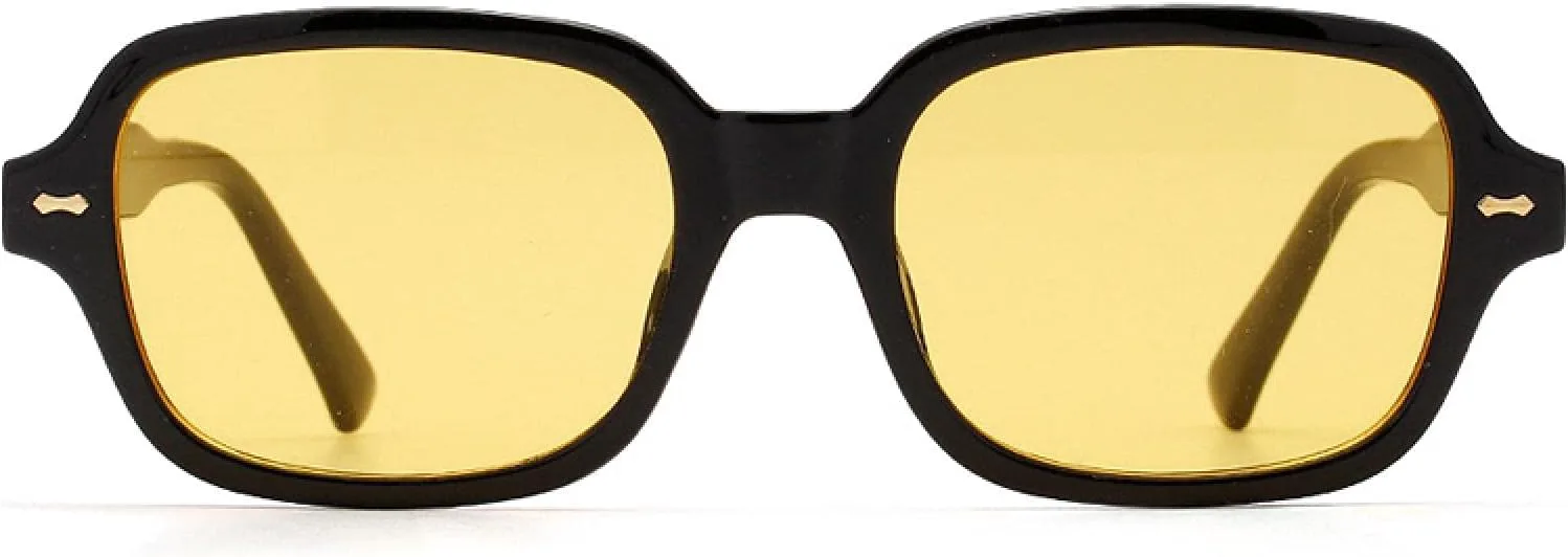 

Модные солнцезащитные очки для мужчин и женщин, модная оправа, желтые солнцезащитные очки, женские ретро-очки с защитой от УФ-излучения UV400 SZVVBKK, Black-clear