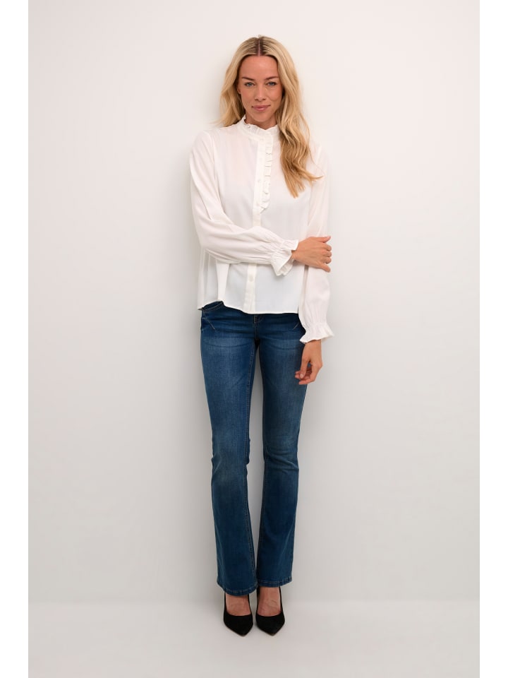 

Рубашка с длинными рукавами CRVena прямого кроя в цвете Белый снег Cream