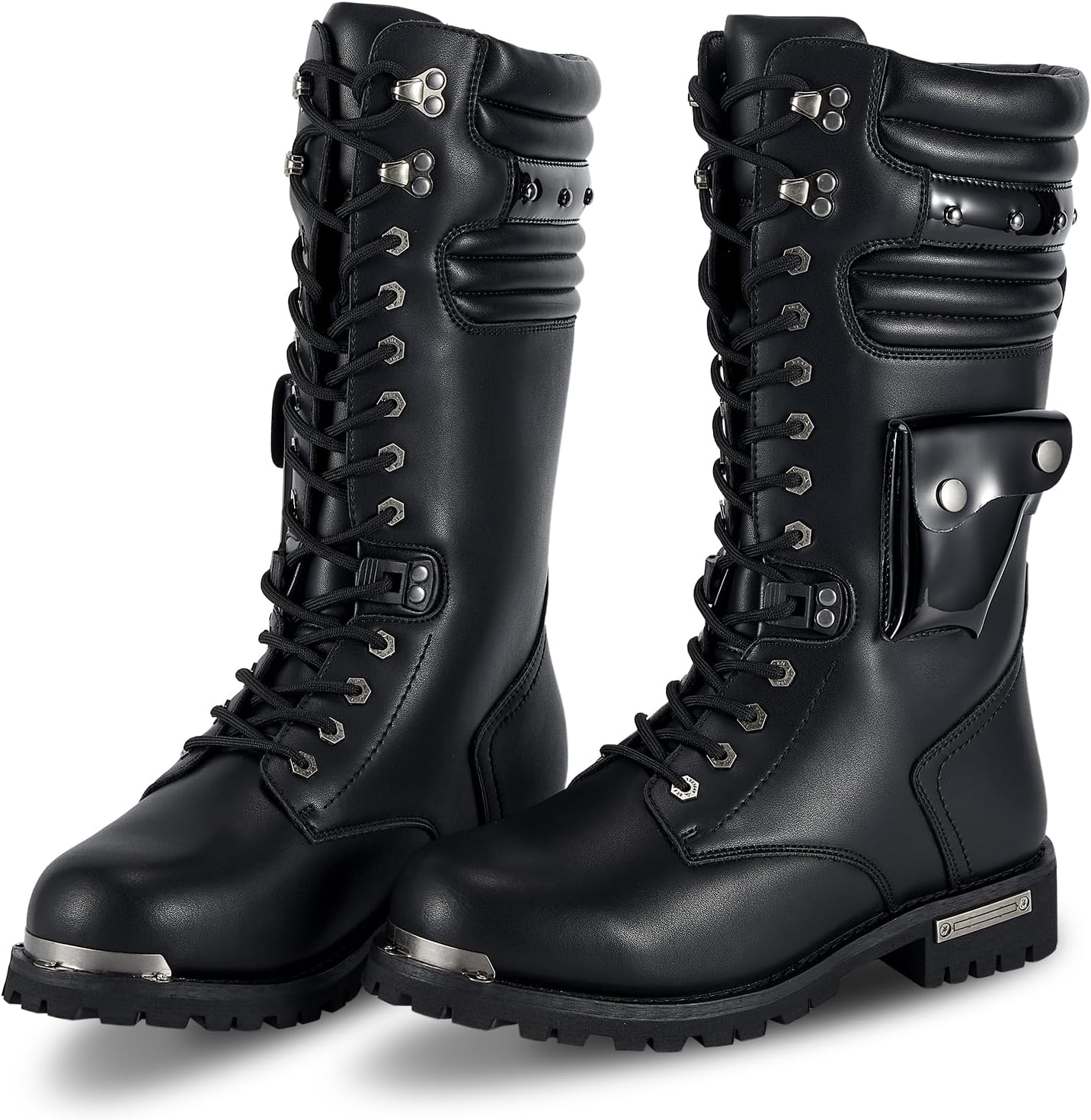 

Мужские мотоциклетные ботинки из искусственной кожи, повседневные ботинки, водонепроницаемые, мужские ботинки средней высоты с боковой молнией для езды на мотоцикле, работы и активного отдыха на улице Ridervibe, Style-b