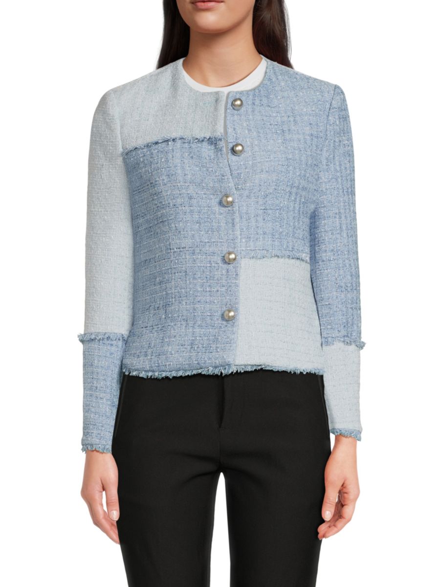 

Пиджак из твида в стиле пэчворк Ecru, цвет Soft Blue