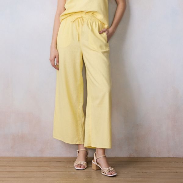 

Удобные мягкие брюки на резинке для миниатюрных Lc Lauren Conrad, цвет yellow white chip