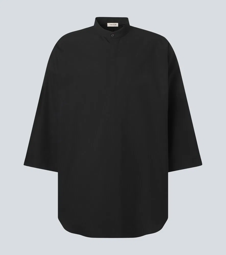 Свободная рубашка из хлопка и шерсти Fear of God, черный