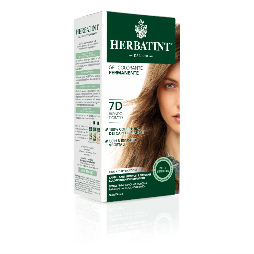

Краска для волос Herbatint Permanent Gel 7D Golden Blonde 150 мл