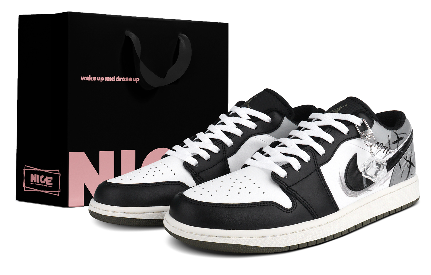 

Jordan Air 1 устойчивые к истиранию низкие баскетбольные кроссовки мужские black