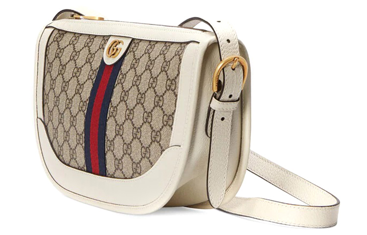 Gucci Сумка Ophidia Leather Crescent Bag, наплечная сумка, сумка через плечо Tubas Men's Ecru — фото 2