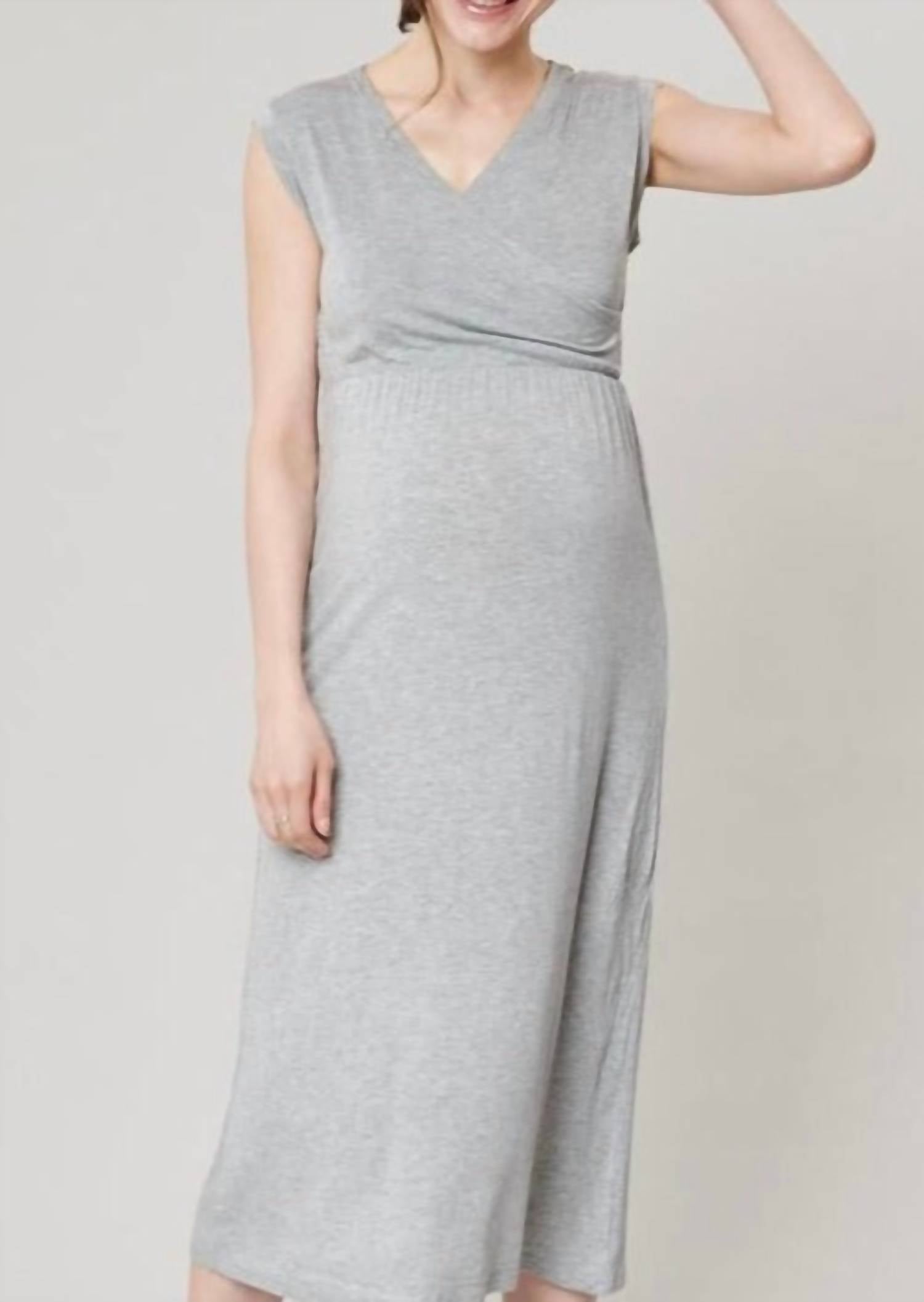 

Платье для кормящих мам из джерси серого цвета Liv Maternity