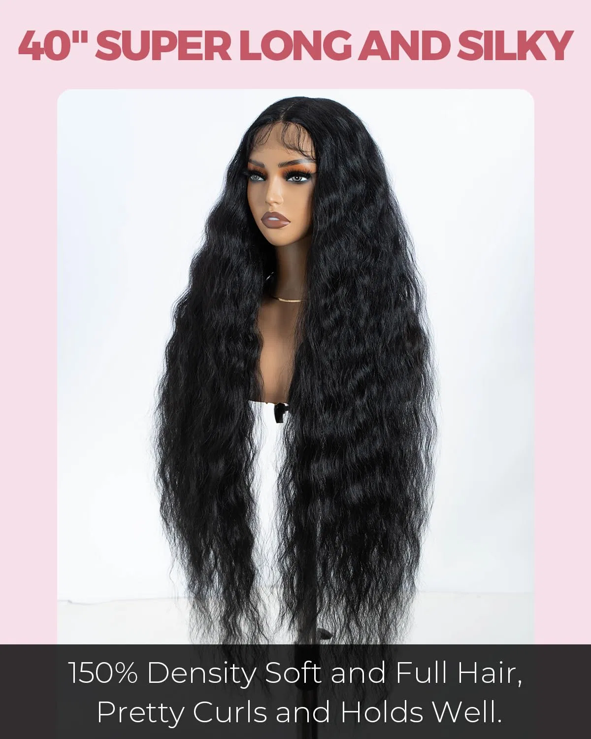 Длинный кудрявый синтетический парик Style Icon Super Lace Front Wig, 104 см Style Icon, 1B — фото 3