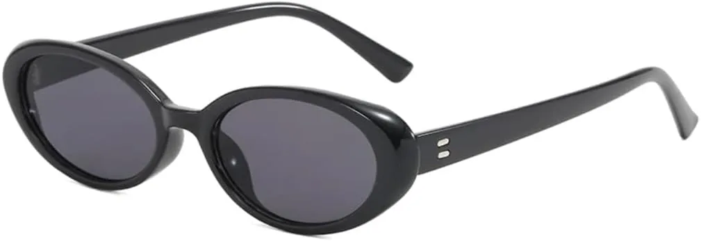 

Модные маленькие овальные солнцезащитные очки для женщин и мужчин с заклепками, ретро-очки, роскошные солнцезащитные очки UV400 для женщин SZVVBKK, Black